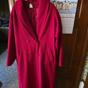 Red long dress coat